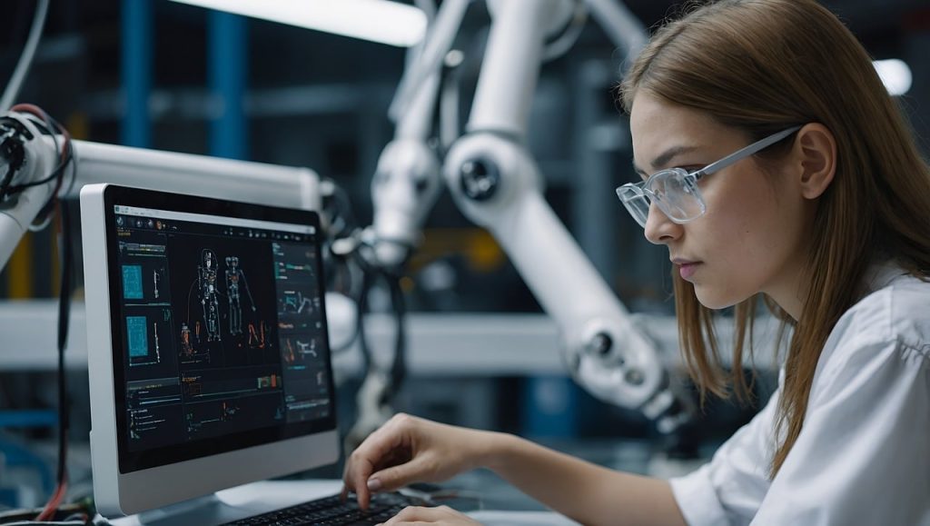 ai generated, woman, coding