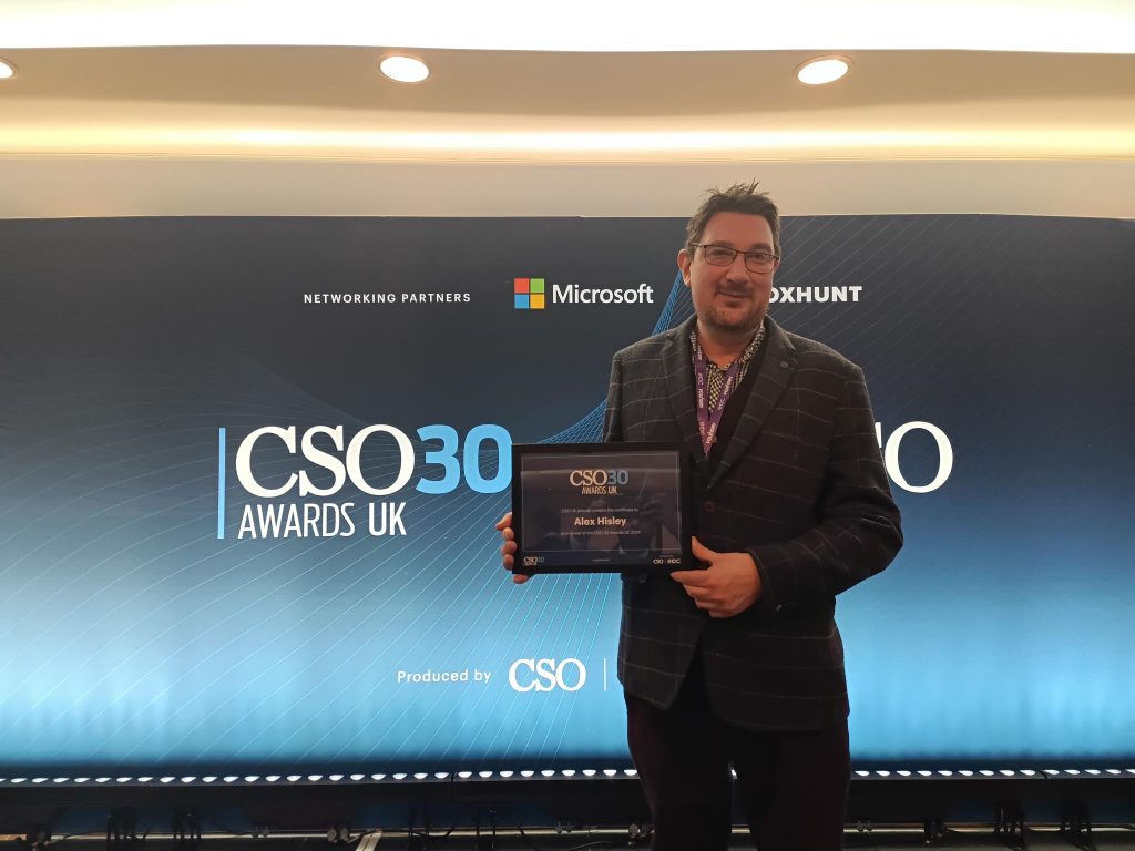 Alex Hisley collecting CSO30 award